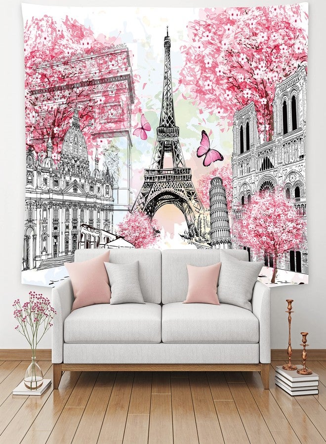 feelacle Paris Eiffel Tower Tapestry European City Tapestry 60" X 40" Landscape Wall Hanging Party Decorations Home Decor For Bedroom Living Room Dorm (150 X 100cm) - Image 3